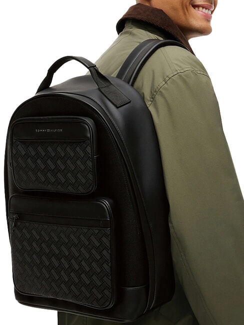 TH MODERN Mochila con doble bolsillo frontal negro - Mochilas Escuela & Tiempo Libre