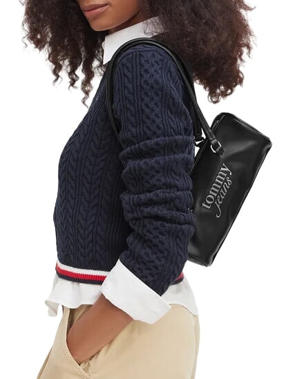 TJW BOLD SCRIPT Bolso de hombro con doble asa. negro - Bolsos Mujer