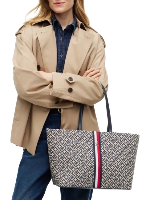TH JACQUARD bolso de hombro espacio azul - Bolsos Mujer