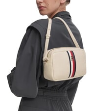 TOMMY HILFIGER TH CORP Mini bolso de hombro para c&aacute;mara crema suave - Bolsos Mujer - 2