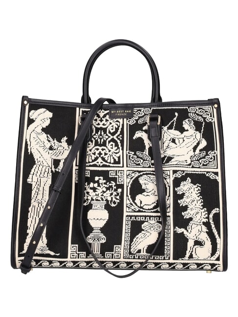 ATENA AGORA Bolsa de triple portabilidad black/white - Bolsos Mujer
