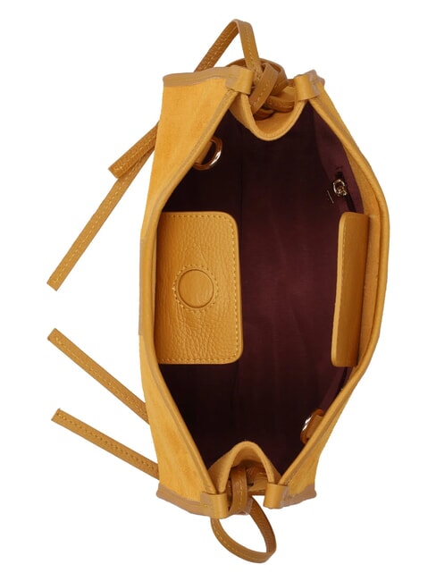 DIVA SCAMOSCIATO Bolso de hombro curcuma - Bolsos Mujer