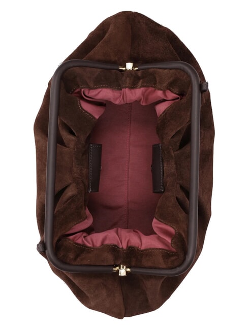 JANINE SUEDE L Bolso de mano con correa para el hombro. dark brown - Bolsos Mujer