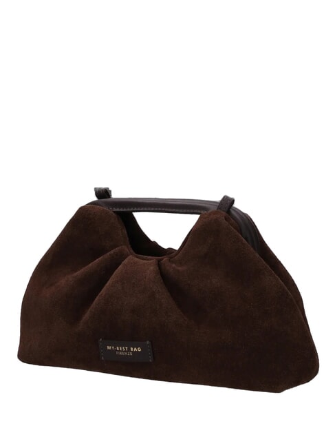 JANINE SUEDE Bolso de mano con correa para el hombro. dark brown - Bolsos Mujer
