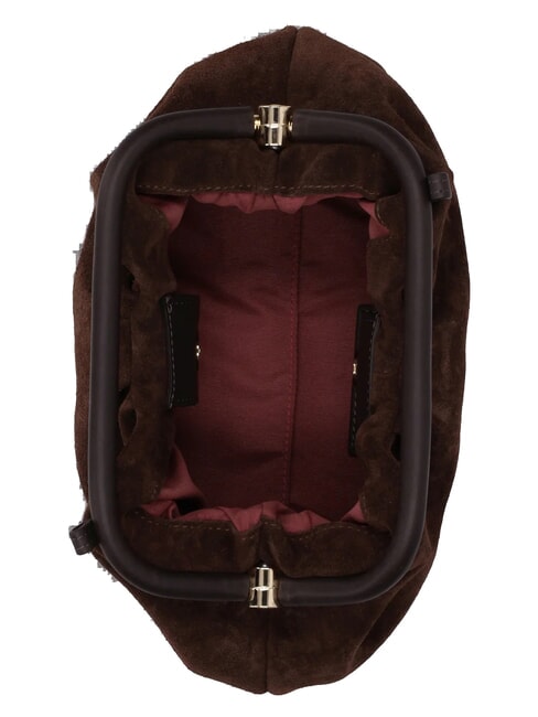JANINE SUEDE Bolso de mano con correa para el hombro. dark brown - Bolsos Mujer