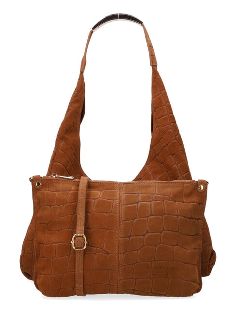 ELLISSE CROCO SUEDE Bolso de hombro de piel cognac - Bolsos Mujer