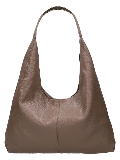 ELLISSE MACRO DOLLARO Bolso de hombro de piel taupe - Bolsos Mujer
