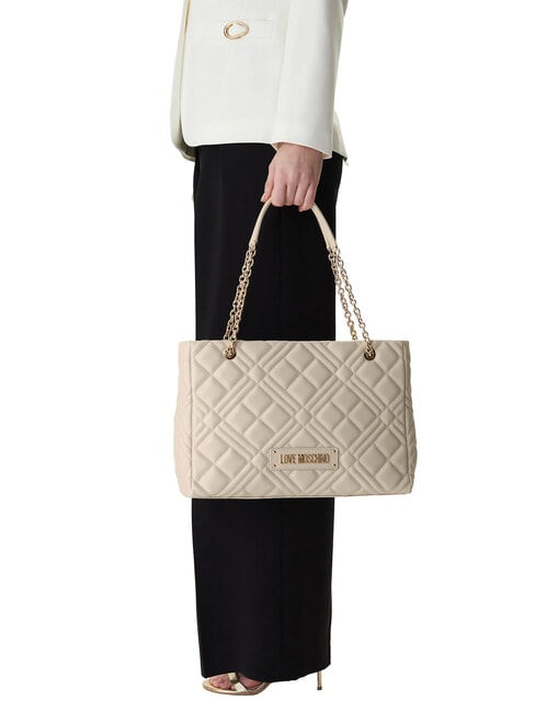 QUILTED Bolso de hombro Marfil - Bolsos Mujer