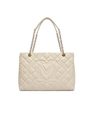 LOVE MOSCHINO QUILTED Bolso de hombro Marfil - Bolsos Mujer - 3