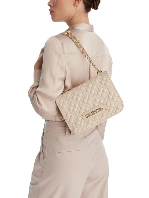 QUILTED Bolso de hombro Marfil - Bolsos Mujer