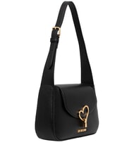 LOVE MOSCHINO HEART TURNLOCK Bolso de hombro negro - Bolsos Mujer - 2