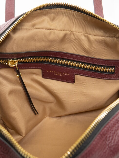 ARYNA Bolso de hombro de piel baya de vino - Bolsos Mujer