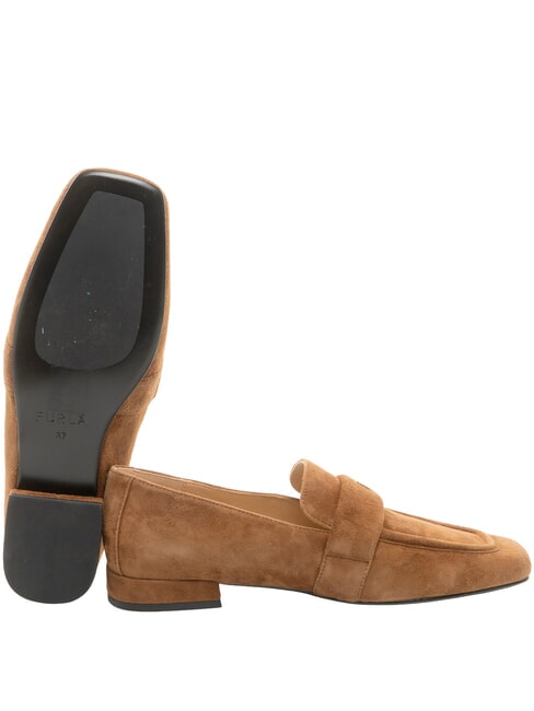 SIGNATURE  mocasines de piel de ante co&ntilde;ac - Zapatos Mujer