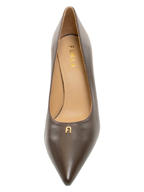 ATELIER  Escote de piel, tac&oacute;n de 9 cm. chocolate - Zapatos Mujer