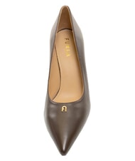 FURLA ATELIER  Escote de piel, tac&oacute;n de 9 cm. chocolate - Zapatos Mujer - 4