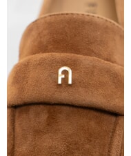 FURLA SIGNATURE  mocasines de piel de ante co&ntilde;ac - Zapatos Mujer - 3