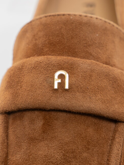 SIGNATURE  mocasines de piel de ante co&ntilde;ac - Zapatos Mujer