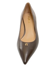 FURLA ATELIER  Escote de piel con tac&oacute;n de 5 cm. chocolate - Zapatos Mujer - 4