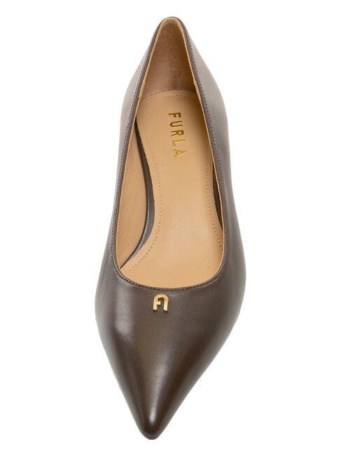 ATELIER  Escote de piel con tac&oacute;n de 5 cm. chocolate - Zapatos Mujer