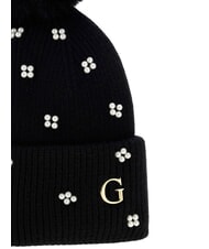GUESS KNITTED Sombrero con pompones NEGRO - Sombreros - 4