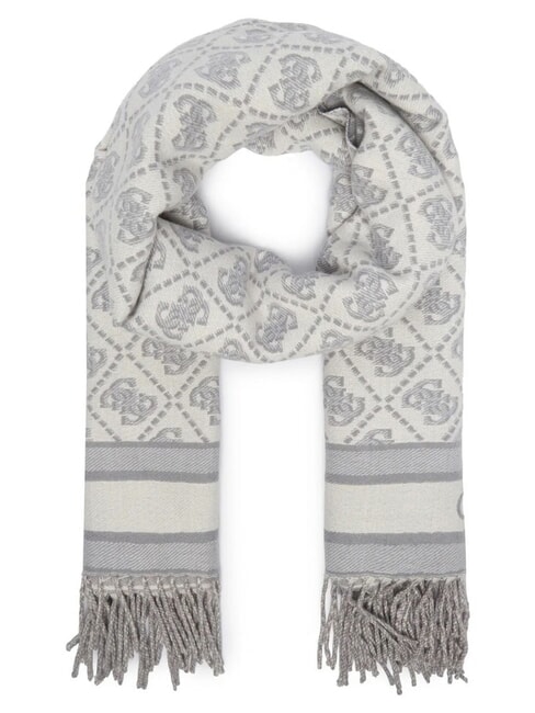 JACQUARD Bufanda con flecos logotipo gris - Bufandas