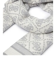 GUESS JACQUARD Bufanda con flecos logotipo gris - Bufandas - 3