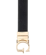 GUESS JENA cintur&oacute;n de doble cara logotipo negro/logotipo de hueso - Cinturones - 2