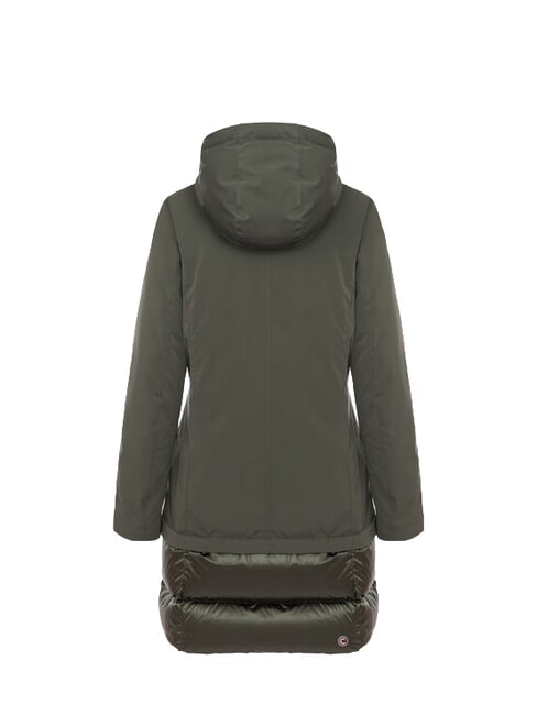 PURENESS Chaqueta de plum&oacute;n bimaterial con capucha sotobosque - Chaquetas de plumas de mujer