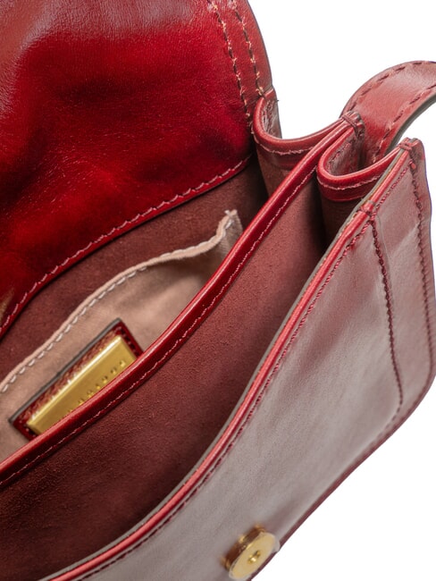 STORY DONNA Mini bolso de hombro, en piel Barolo/Oro - Bolsos Mujer