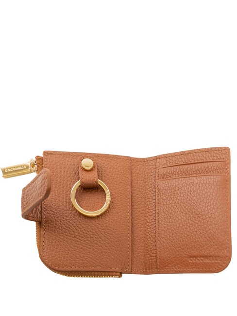 METALLIC SOFT Mini cartera de cuero co&ntilde;ac - Carteras Mujer