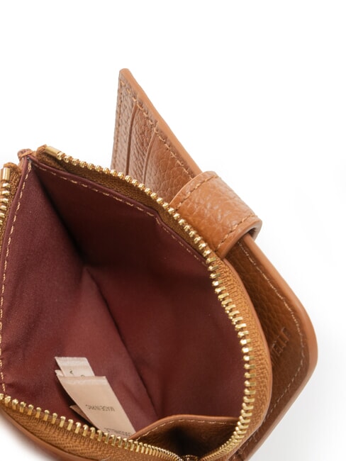 METALLIC SOFT Mini cartera de cuero co&ntilde;ac - Carteras Mujer