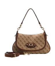 GUESS SAMANTHA Bolso de hombro con correa para el hombro. logotipo de caf&eacute; con leche / marr&oacute;n - Bolsos Mujer - 3