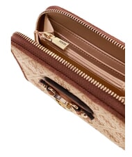 GUESS SAMANTHA Cartera mediana con cremallera. logotipo de caf&eacute; con leche / marr&oacute;n - Carteras Mujer - 4