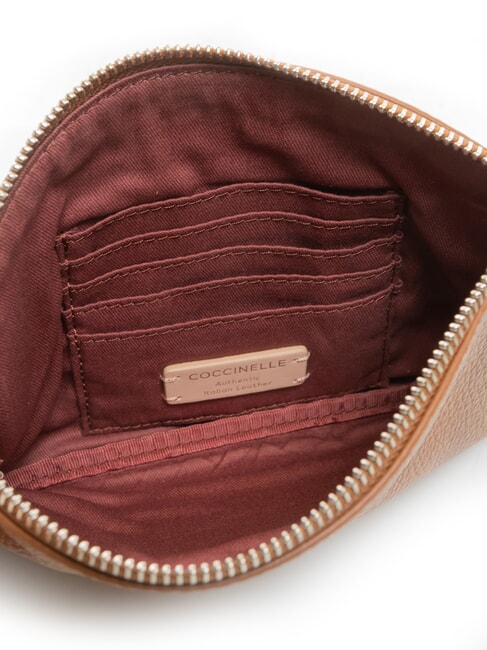 ROUNDED ENVELOPE Bolso de mano de cuero co&ntilde;ac - Bolsos Mujer