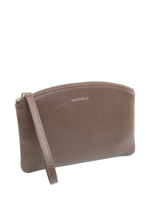 ROUNDED ENVELOPE Bolso de mano de cuero morena - Bolsos Mujer