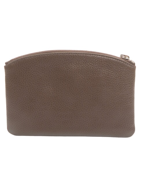 ROUNDED ENVELOPE Bolso de mano de cuero morena - Bolsos Mujer