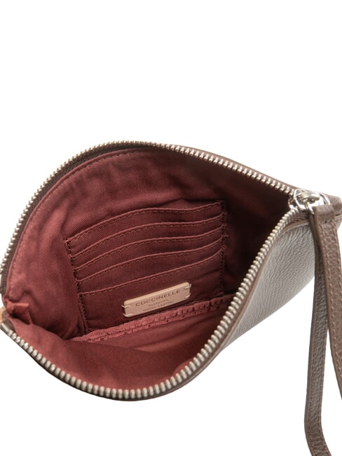 ROUNDED ENVELOPE Bolso de mano de cuero morena - Bolsos Mujer