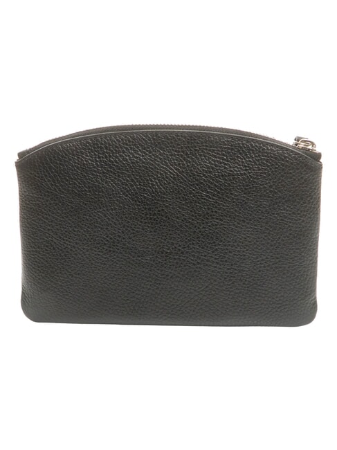 ROUNDED ENVELOPE Bolso de mano de cuero negro - Bolsos Mujer