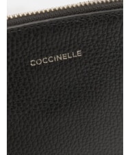 COCCINELLE ROUNDED ENVELOPE Bolso de mano de cuero negro - Bolsos Mujer - 4