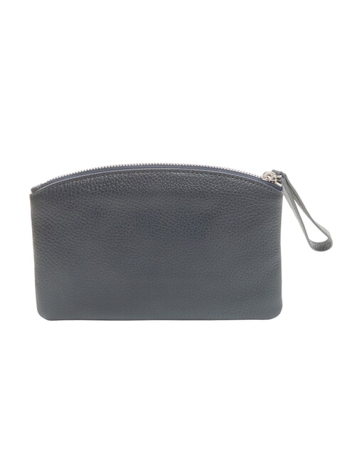 ROUNDED ENVELOPE Bolso de mano de cuero azul medianoche - Bolsos Mujer