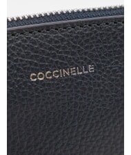 COCCINELLE ROUNDED ENVELOPE Bolso de mano de cuero azul medianoche - Bolsos Mujer - 4