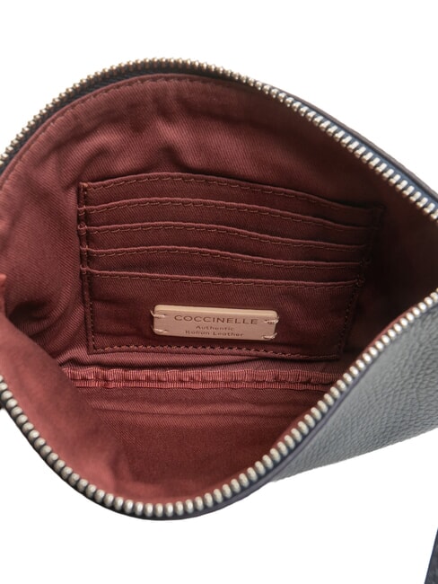 ROUNDED ENVELOPE Bolso de mano de cuero azul medianoche - Bolsos Mujer