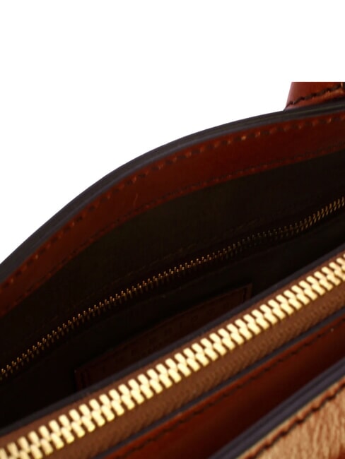 CECILIA Bolso de piel con correa para el hombro. BROWN - Bolsos Mujer