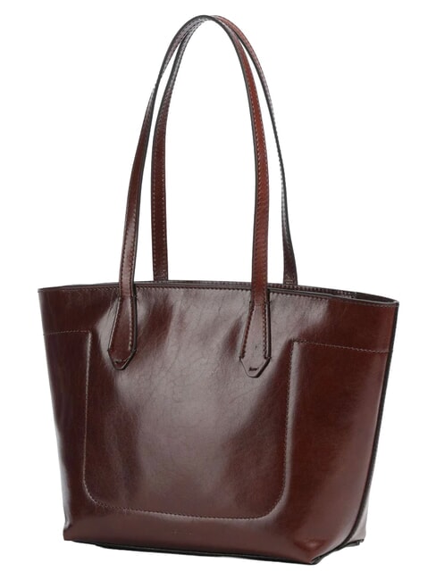 GUELFA Bolso de hombro de piel para compras BROWN - Bolsos Mujer