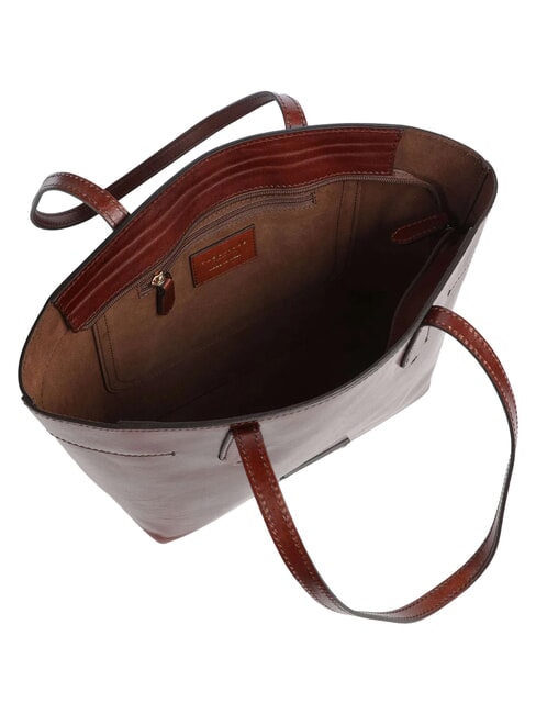 GUELFA Bolso de hombro de piel para compras BROWN - Bolsos Mujer