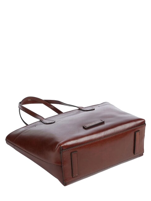 GUELFA Bolso de hombro de piel para compras BROWN - Bolsos Mujer