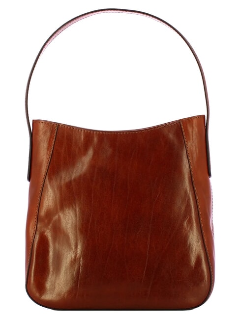 MADDALENA Bolso de hombro tipo hobo, de piel. BROWN - Bolsos Mujer