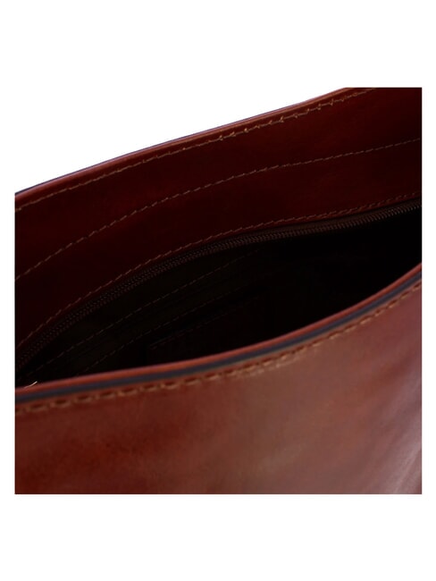 MADDALENA Bolso de hombro tipo hobo, de piel. BROWN - Bolsos Mujer