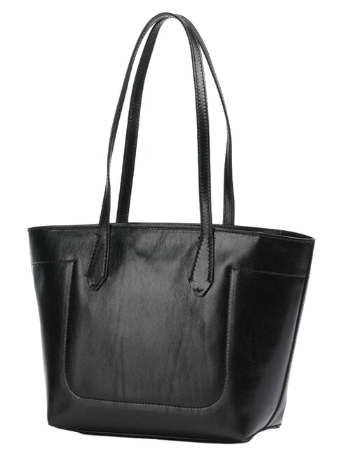 GUELFA Bolso de hombro de piel para compras Oro negro - Bolsos Mujer