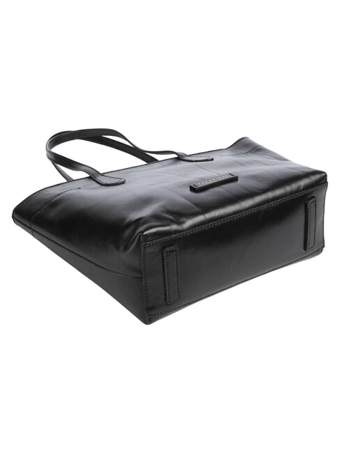 GUELFA Bolso de hombro de piel para compras Oro negro - Bolsos Mujer